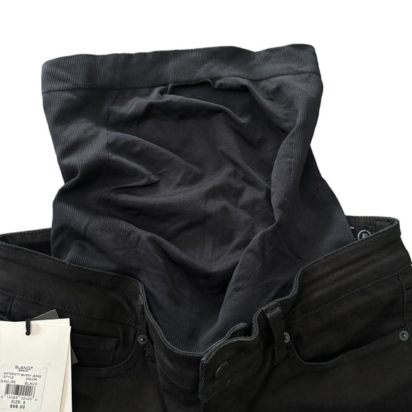 BLANQI DENIM NWT Maternity Belly Support Black Skinny Jeans Ripped Details - Picture 8 of 15